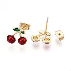 Pendientes de esmalte de latón&nbsp;X-EJEW-G430-06C-G