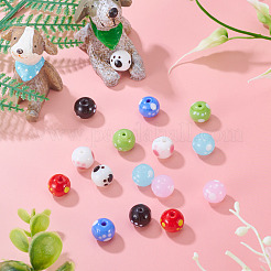 16pcs 8 Farben handgemachte Bunte Malerei-Perlen&nbsp;LAMP-TA0002-10