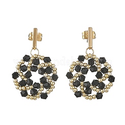 Flor de cristal de abalorios pendientes colgantes&nbsp;EJEW-MZ00776-02