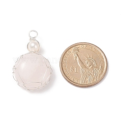 Pendentifs de quartz rose naturel&nbsp;PALLOY-JF01790-02
