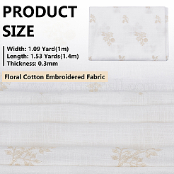 Stoff mit bestickten Blumen aus Baumwolle und Leinen&nbsp;AJEW-WH0816-157