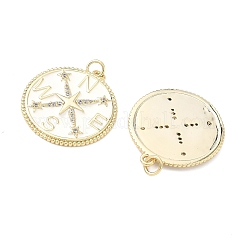 Pendentifs en laiton micro pavés et émaillés en zircone cubique transparent écologiques&nbsp;ZIRC-C024-01G-02-1