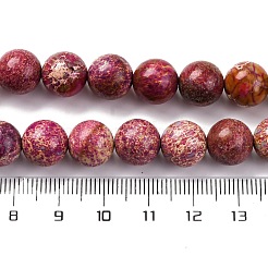 Fili di perle di regalite naturale tinta/diaspro imperiale/diaspro sedimentario marino&nbsp;G-B124-C03-09
