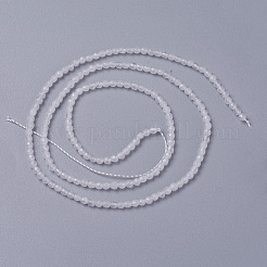 Hilos de abalorios de jade blanco natural&nbsp;G-F596-46E-3mm