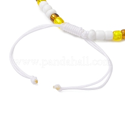 Braccialetti di perline intrecciate in turchese sintetico e semi di vetro&nbsp;BJEW-JB11157-01