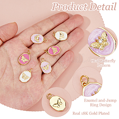 6pcs 3 colores latón micro pave colgantes de circonita cúbica transparentes&nbsp;KK-HS0015-80