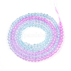 Brins de perles de verre de couleur dégradé transparent&nbsp;GLAA-H021-01A-21