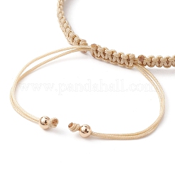 Bracelets de perles tressées en laiton et perles naturelles&nbsp;BJEW-JB09721-03