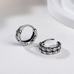 Orecchini a cerchio in acciaio inossidabile 316 con teschio per uomo e donna&nbsp;EJEW-SZ0001-95