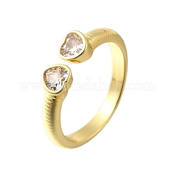Anillos de puño de circonita cúbica micro pavé de latón para mujer&nbsp;RJEW-F181-09G