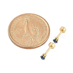 Tapones falsos de vidrio redondos y planos para los oídos&nbsp;EJEW-H105-22G-A