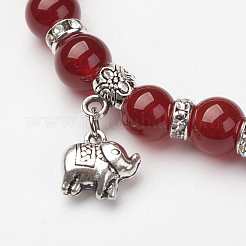 Braccialetti di fascino corniola naturali&nbsp;BJEW-G527-D03