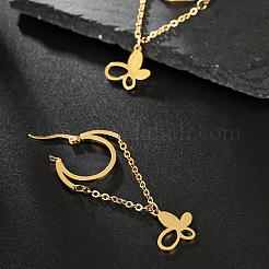 Boucles d'oreilles créoles papillon en acier inoxydable 201&nbsp;OP8572