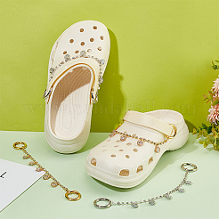 Alliage de fleurs chaîne de décoration de chaussure de charme de zircone cubique claire&nbsp;FIND-AB00019-02