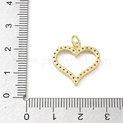 Pendentifs en laiton micro pavé de zircone cubique transparent pour la saint-valentin&nbsp;KK-A303-20A-G