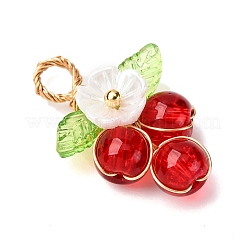 Pendenti in vetro crackle verniciato a spruzzo&nbsp;PALLOY-JF04489-01