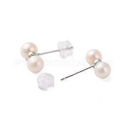 925 orecchino a bottone in argento sterling&nbsp;EJEW-H002-13P