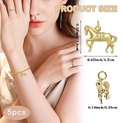 5 pièces en laiton micro pavé pendentifs en zircone cubique claire&nbsp;ZIRC-SZ0005-80