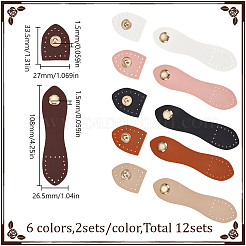 12 Stück Schnallen aus Kunstleder in 6 Farben&nbsp;DIY-HY0003-25