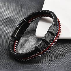 Cuir tressé bracelets multi-brins&nbsp;BJEW-Z081-15EB