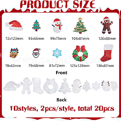 20 Stück 10 Stile Weihnachts-Pailletten-Patches für Haustiere&nbsp;PATC-FG0003-35