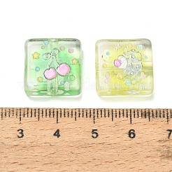 10 Stück bedruckte transparente Acrylperlen&nbsp;AC-CBA36B6-03