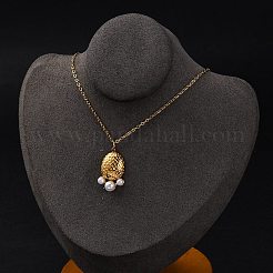 Colliers à chaîne avec pendentif en forme de patte de perle en acier inoxydable 304 et en plastique plaqué sous vide PVD pour femmes&nbsp;STAS-Z114-16G