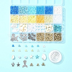 DIY Stretch-Schmuckset-Kits mit Ozean- und Strandmotiven&nbsp;DIY-FS0006-89