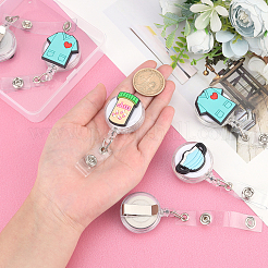 6 rotolo di badge retrattile in plastica di 3 stili&nbsp;AJEW-AR0001-41