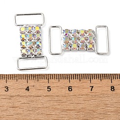 (Defekter Restpostenverkauf: ungleichmäßige Rückseitenbeschichtung) Messing Micro Pavé Kristall AB Strass Rechteck Verbindungsstück Charms&nbsp;FIND-XCP0003-06