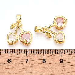 Breloques en laiton avec zircone cubique de micro pave&nbsp;X-KK-N254-227G