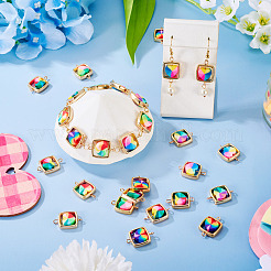 25 Stück Polymer Clay Herz & CCB Quadrat Rahmen Glieder Verbinder Charms&nbsp;CLAY-TADJ0001-05