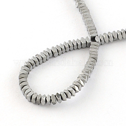 Cuadrado galvanizado no magnéticos separadores de abalorios de hematita sintética&nbsp;G-R259-76G
