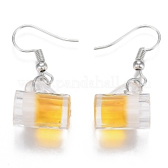 Harz Fass Bier baumeln Ohrring&nbsp;EJEW-N0030-01B-P