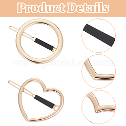 Makerer 4 Stück 4-Stil-Legierung hohle Herz- und Ring-Haarnadel&nbsp;PHAR-GO0001-01