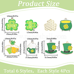 24pcs 6 colgantes de aleación de estilo&nbsp;ENAM-SC0004-93