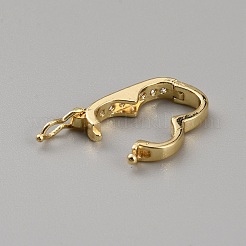 Corchetes twister de circonita cúbica transparente micro pavé de latón&nbsp;KK-WH0064-04G