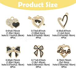 28pcs 6 styles de pendentifs en émail en alliage&nbsp;FIND-FS0003-22