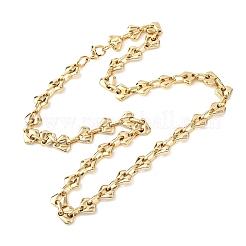 Collane con catena a maglie a forma di diamante in acciaio inossidabile 304 per donne e uomini&nbsp;NJEW-F363-01G
