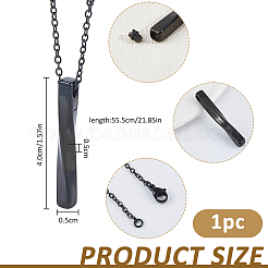 Collane per urna portaceneri in acciaio inossidabile 304 con ciondolo rettangolare attorcigliato&nbsp;NJEW-WH0036-029EB
