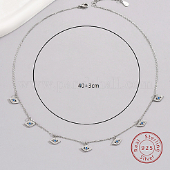 Collane a catena in argento sterling rodiato anti-ossidazione 925&nbsp;EX1027-2