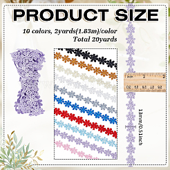 10 Farbe Polyester-Blumenstickerei-Spitzenband&nbsp;OCOR-MA0001-88
