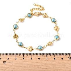 Bracelets à maillons en verre et acier inoxydable 304 pour femmes&nbsp;BJEW-V010-02G