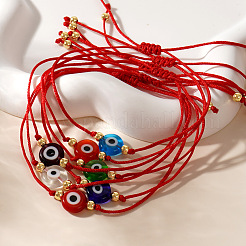 7 Stück verstellbares Armband aus geflochtenen Glas- und Messingperlen&nbsp;TW6969