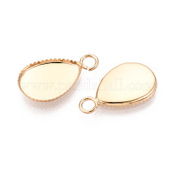 Cabochon-Fassungen für Lünettenanhänger aus Messing&nbsp;KK-N276-02G