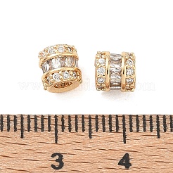 Laiton micro pavé de perles de zircone cubique claires&nbsp;KK-K351-79G