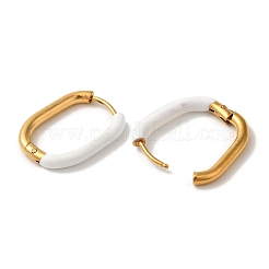 Orecchini a cerchio in acciaio inossidabile 304 e smalto per donna&nbsp;EJEW-S237-14G-A