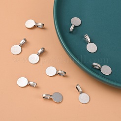 Tibetischen Stil Legierung Kleber auf flachen Pad Anhänger Bügel&nbsp;TIBEP-1124-AS-FF