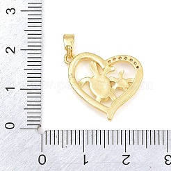 Pendenti in zirconi cubici trasparenti in micro pavè di ottone&nbsp;CU-CBADB0D-04B-G