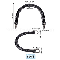 Taschengriffe aus Bambusstab in U-Form&nbsp;PURS-WH0005-08B-WH